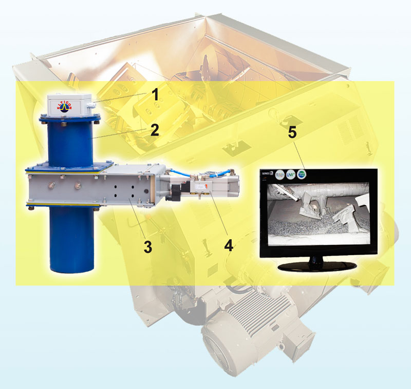 Система визуального контроля процесса перемешивания в бетоносмесителе