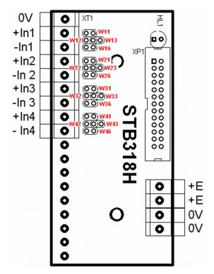 Маркировка цепей и схема подключения клеммного соединителя STB318H