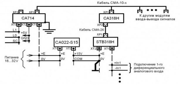 Схема подключения клеммного соединителя STB318H