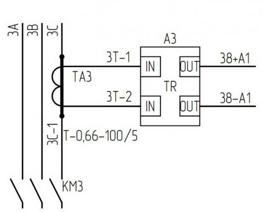 Схема подключения токового резистора TR